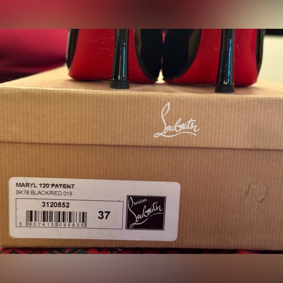 Christian Louboutin Maryl 120 Patent BK 78 BLACK/RED 018 - Picture 5 of 8